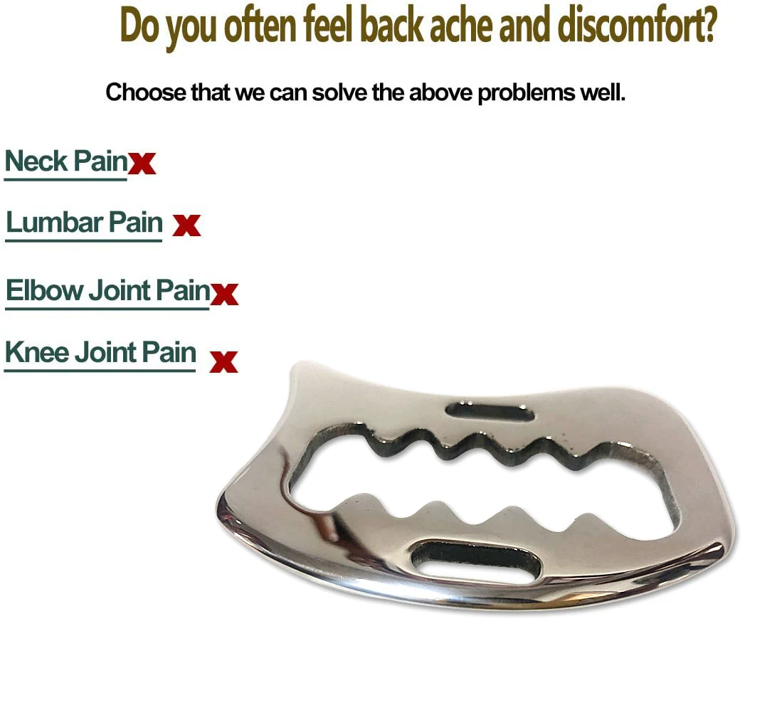 Stainless Steel Gua Sha Scraping Massage Tool Soft Tissue Mobilization Body Pain Scraping Tool