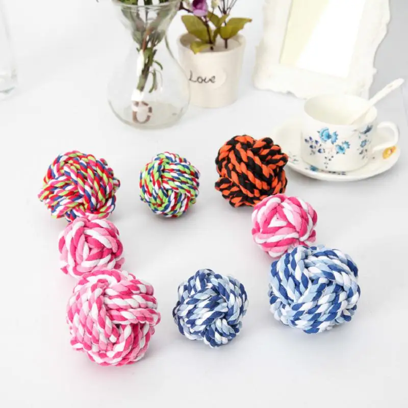 

LMZOE-Pet Cat Cotton Rope Ball Toys, Случайный цвет, Устойчивый к укусам, Чистка зубов, Игрушка для кошек, Хлопковый шарик, Товары для животных