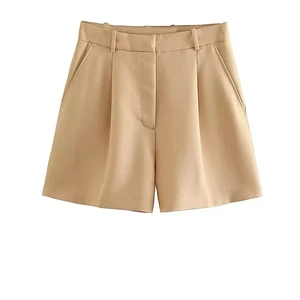 Women's Traf-Bear, side pockets, front darts, high waist, zipper fly, women's short pants, fashion 10 Main Sales Women's Bermuda - №6