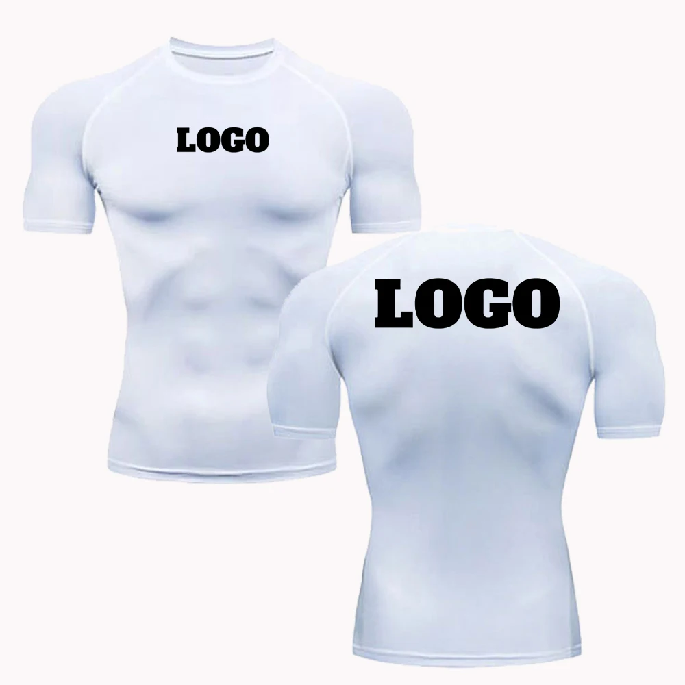 2024 Custom Compression Shirts Your OWN Logo Tops Men Printed Personalized Tshirts Sports Jogging Workout Gym Quick Dry Tshirt