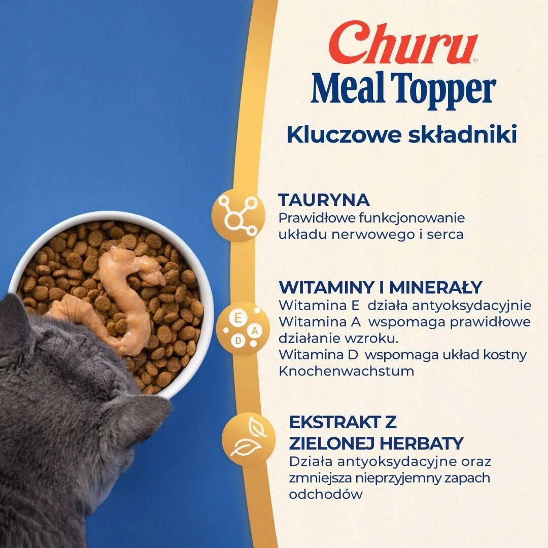 Zdjęcie 6: Inaba Cat Meal Topper 4X14G (56G) Przysmak Dla Kota Pasta Kurczak Z Serem