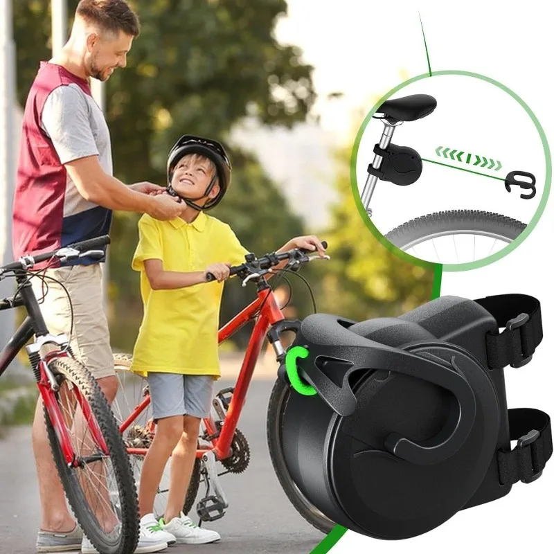 Portable Retractable Bike Towing System Adjustable Tow Rope with Secure Hook Easy Install Bicycle Traction Strap for Family Cycl