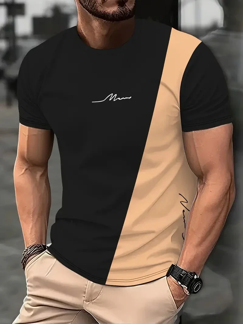 Vintage Clay Smith Print Short Sleeve T Shirt Crew Neck Retro Casual Streetwear Tee for Men