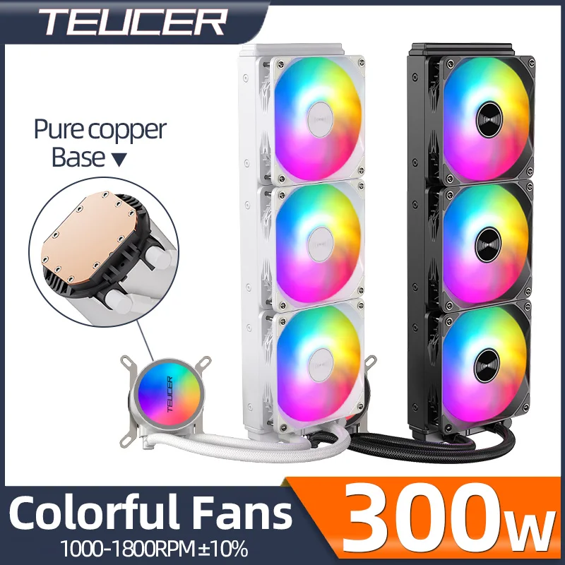 

Teucer 120/240/360mm CPU Water Cooler Efficient Liquid Cooling Heatsink Colorful Radiator For LGA 20XX 1700 1200 115X AM4 AM5