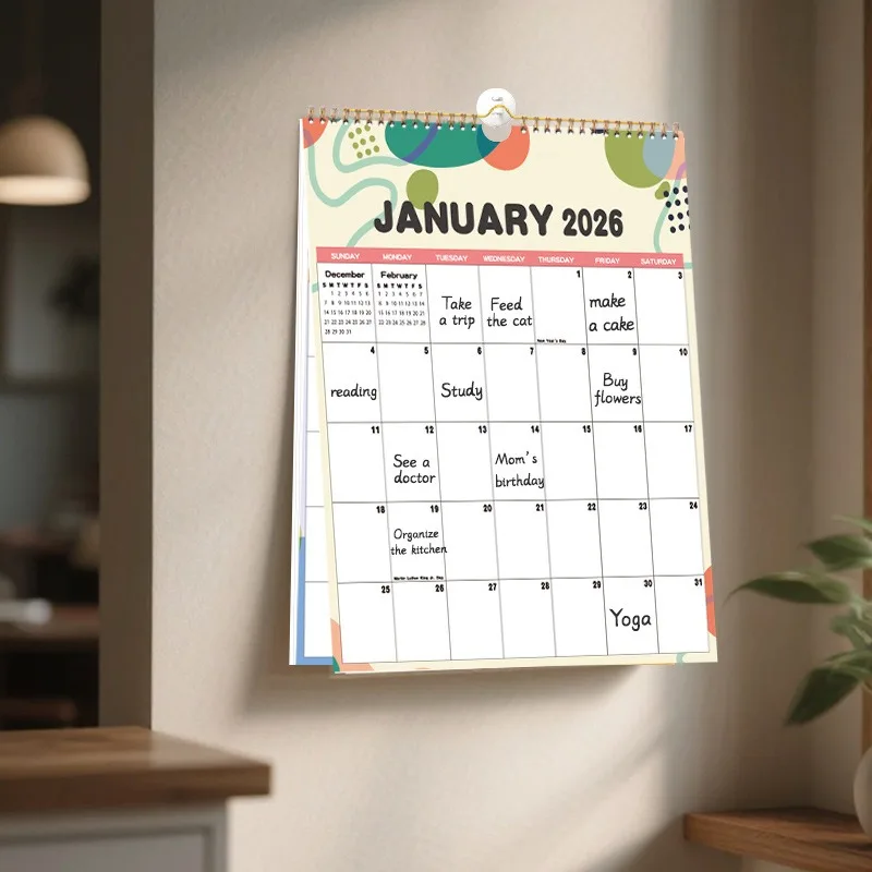 

1/2 шт., бумажный настенный календарь, ежемесячный календарь, блокнот, украшение для дома и офиса, новогодний подарок, подходит для ежедневной заметок