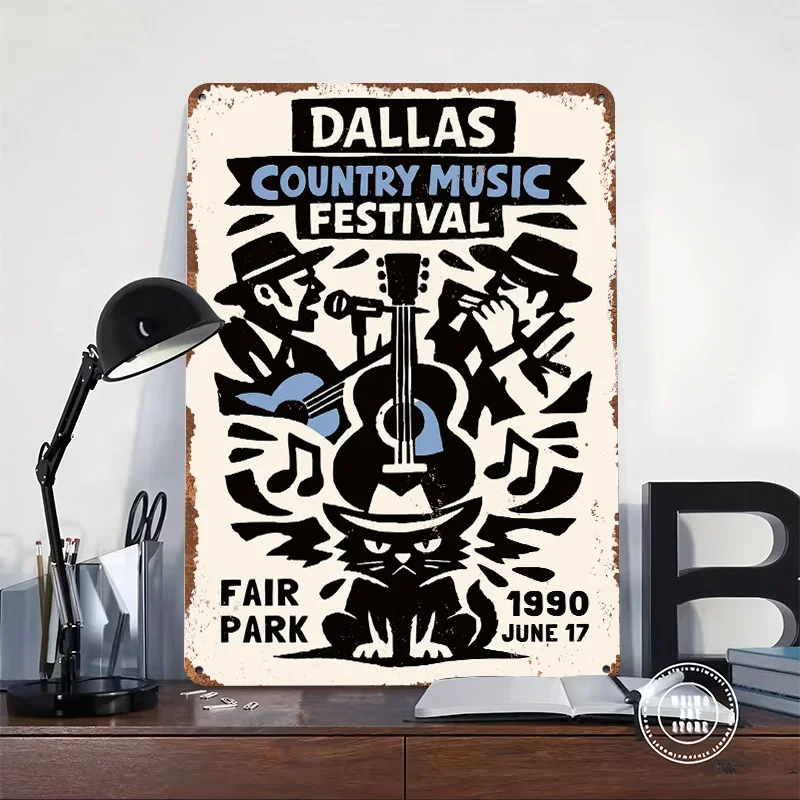 Dallas Country Festival Tinplate Poster Customized Wall Art Retro Vintage Metal Signs for Fans Wand Deko Decoration Aesthetic