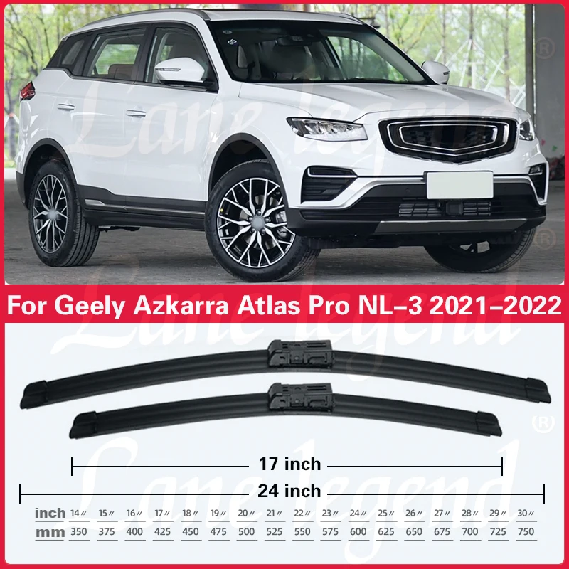 Car Front Rear Wiper Blades For Geely Azkarra 2021 2022 Atlas Pro NL-3 Windscreen Wiper Blade Brushes Cutter Car Accessories