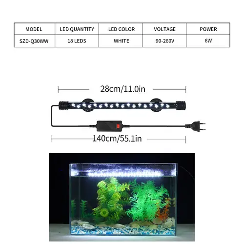 90-260V Aquarium Light LED Waterproof Fish Tank Clip Light Underwater Decor Lighting Submersible Lamp Plant Grow Lamp 18-58 CM - Image 16