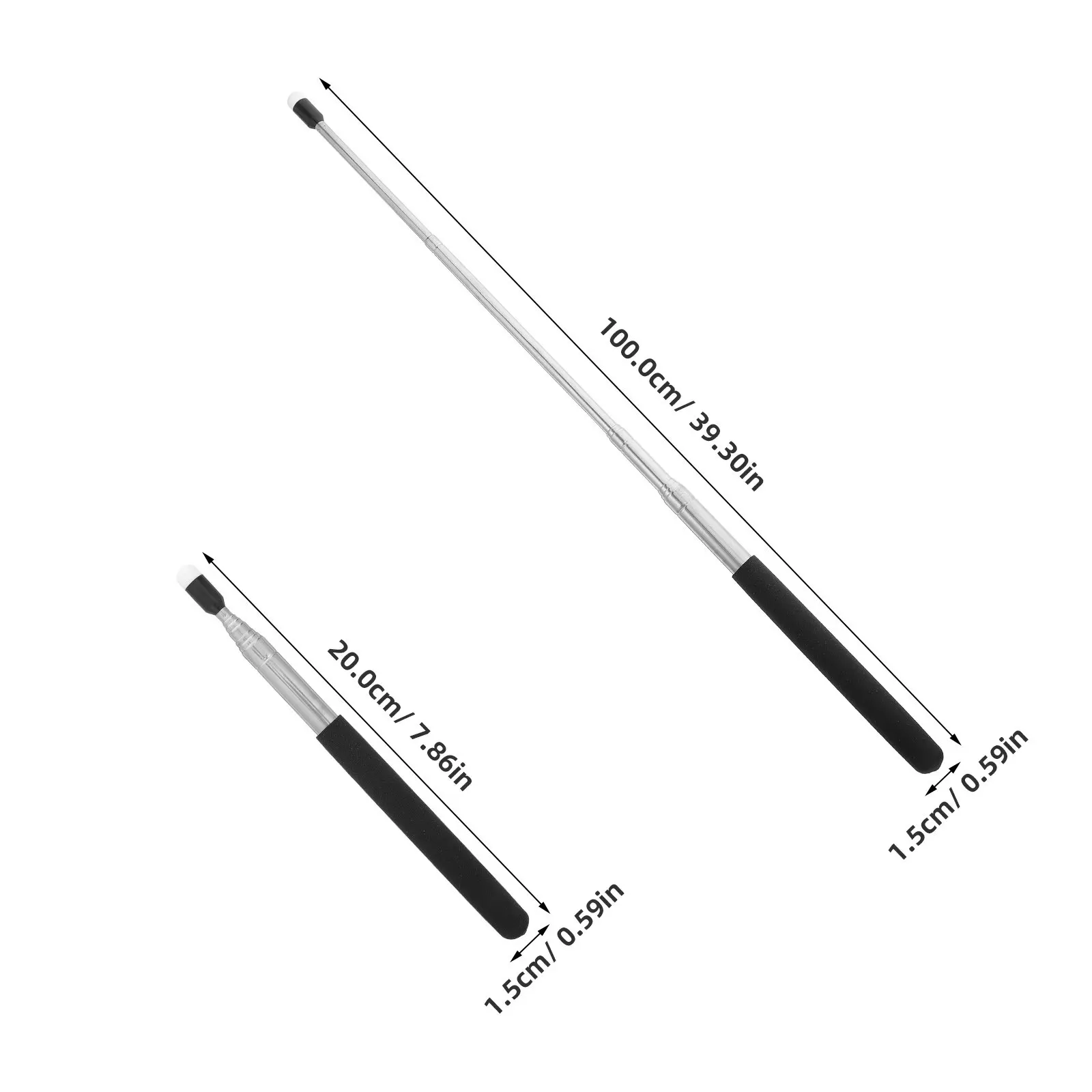 3Pcs Retractable Teaching Extendable Metal Rod Chalkboard Whiteboard Portable Teacher Tool Classroom