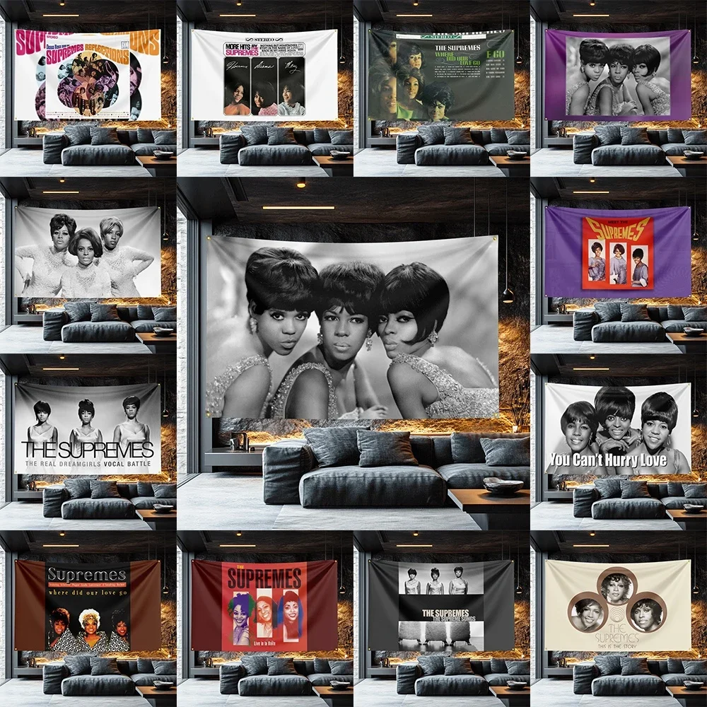 The Supremes Tribute Music Flag  Polyester Decorative Banner For Home Bar Wall Decor Collector Gift