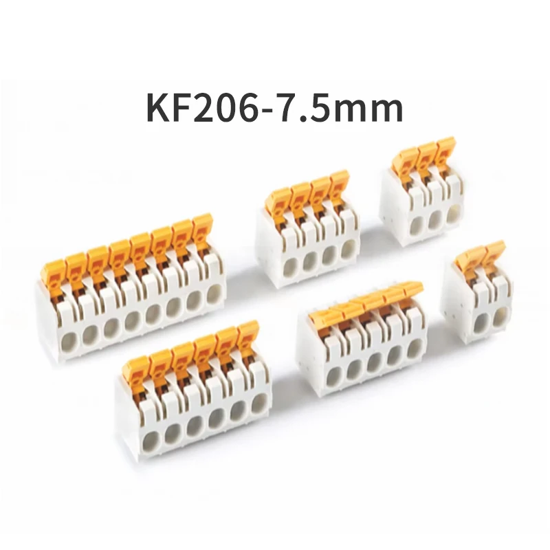 10 Pieces KF206 7.5 2P 3P 4P 5P 6P 7P 8P 9P 10P 12P Double Row Direct Plug 7.5mm Pitch Spring Loaded PCB DG2206 Terminal Blocks