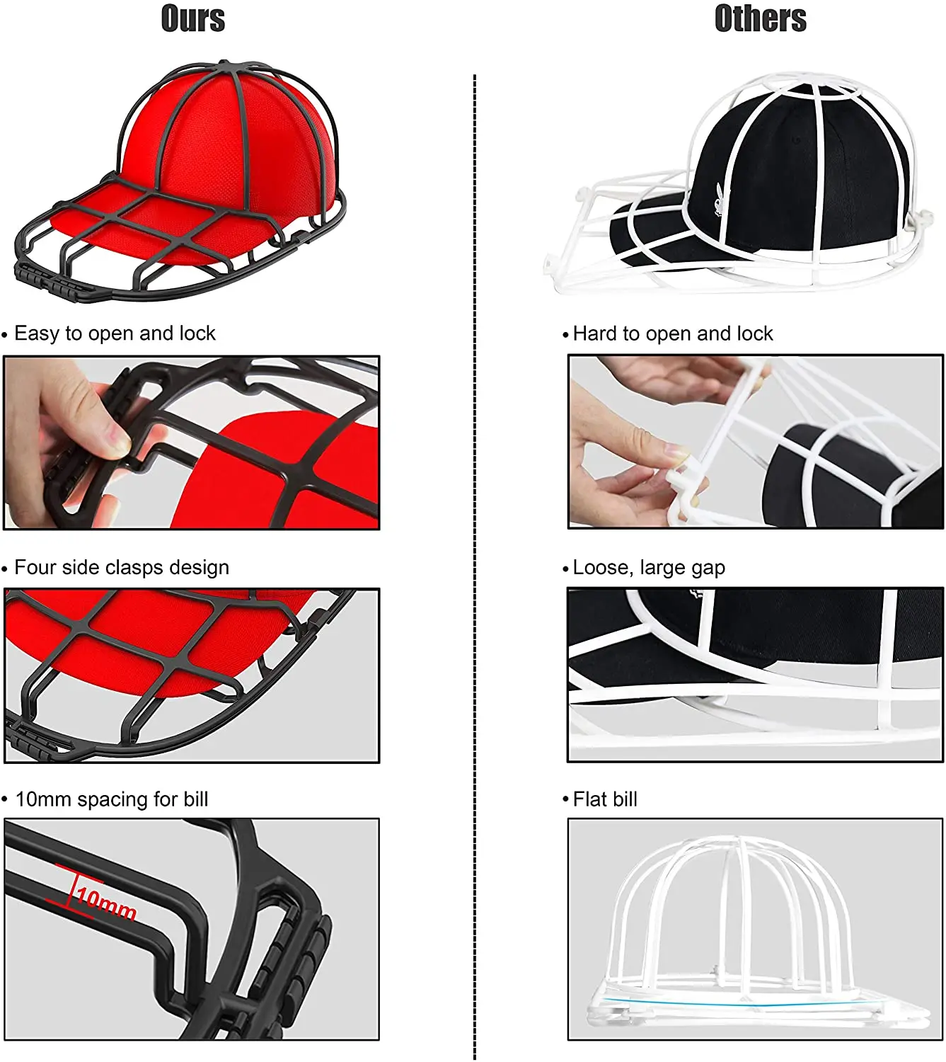 Hat Washer Frame Cage Storage Hat Protector Racks for Washing Machine Baseball Hat Washers Hat Cleaners Fit for Adult Kid\'s