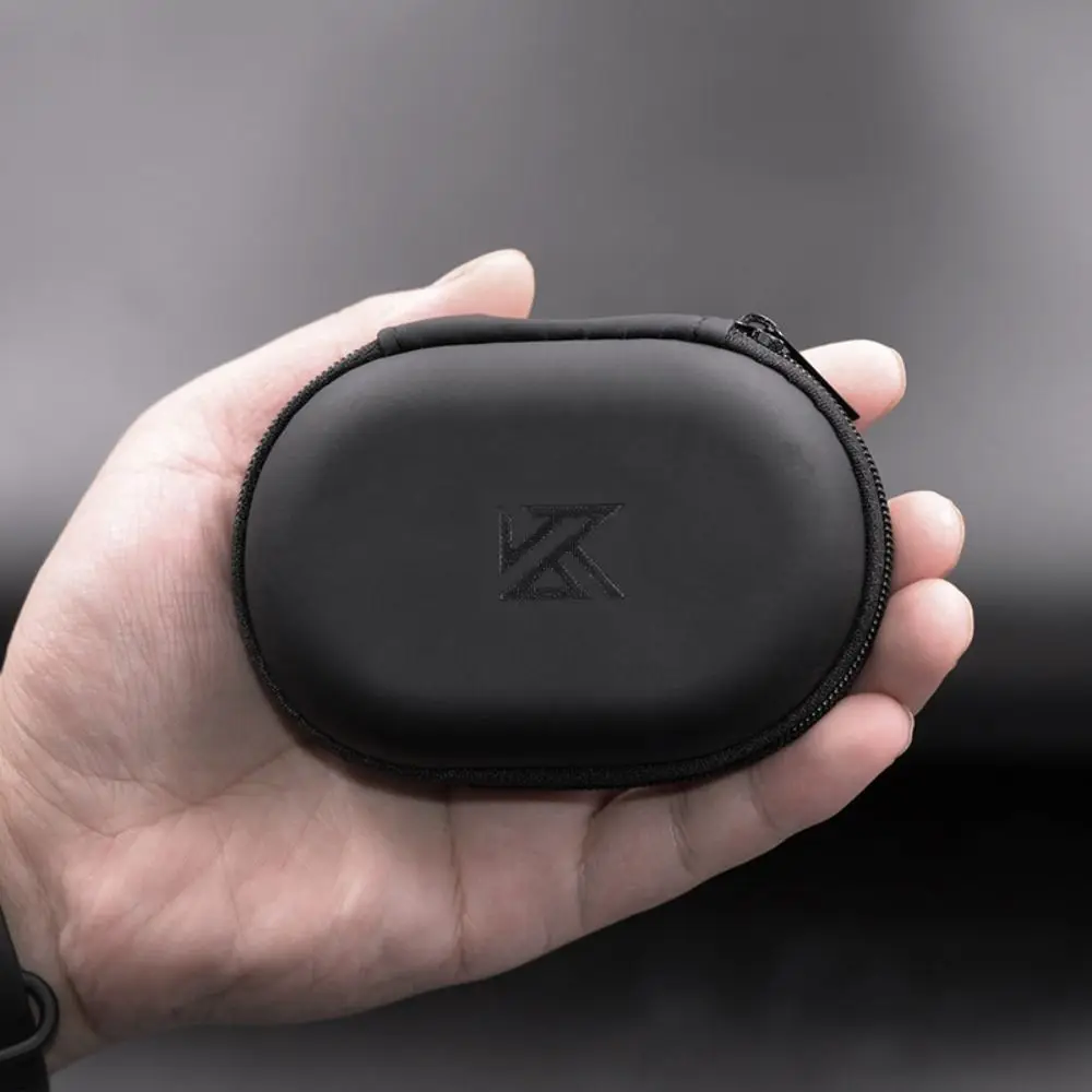 Oval Oval Cortical Wired Bag PU Zipper Oval Cortical Earbuds Case Black Cortical Oval Cortical Headphone Box Earphone Organizer