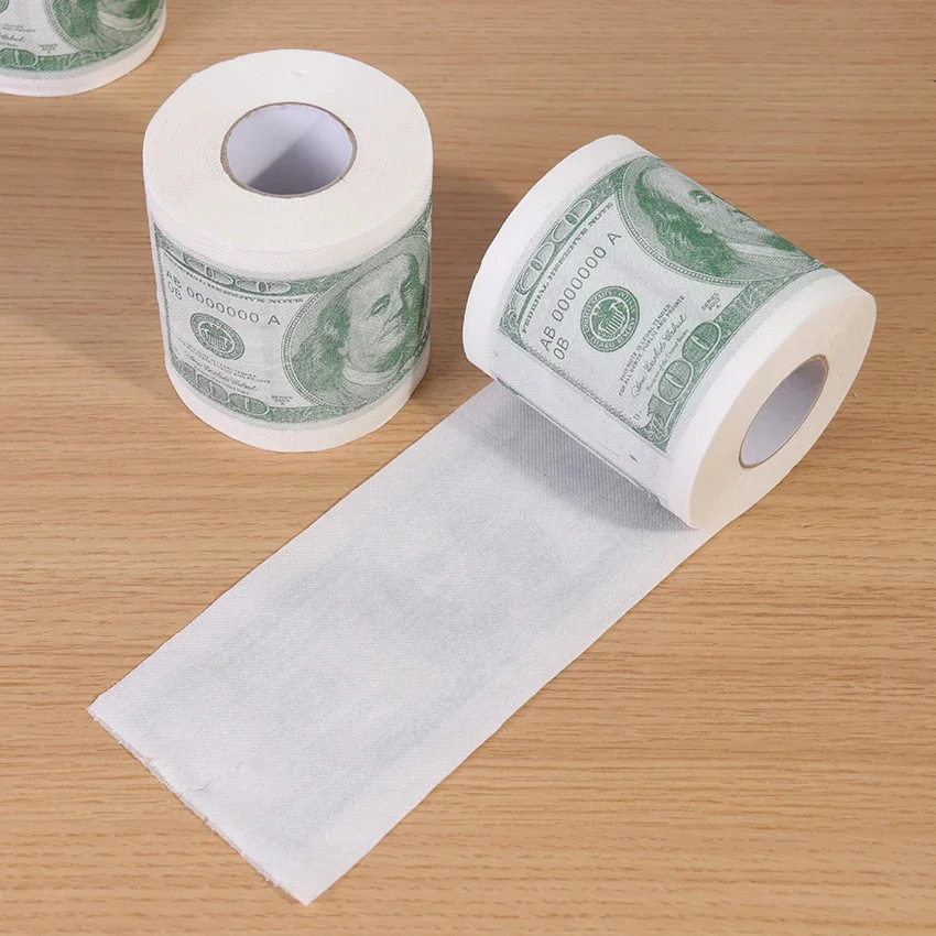 1 Roll Home Supplies Wood Pulp One Hundred Dollars Printed Rolling Paper Funny Toilet Paper Humor Toilet Paper Novelty Gift