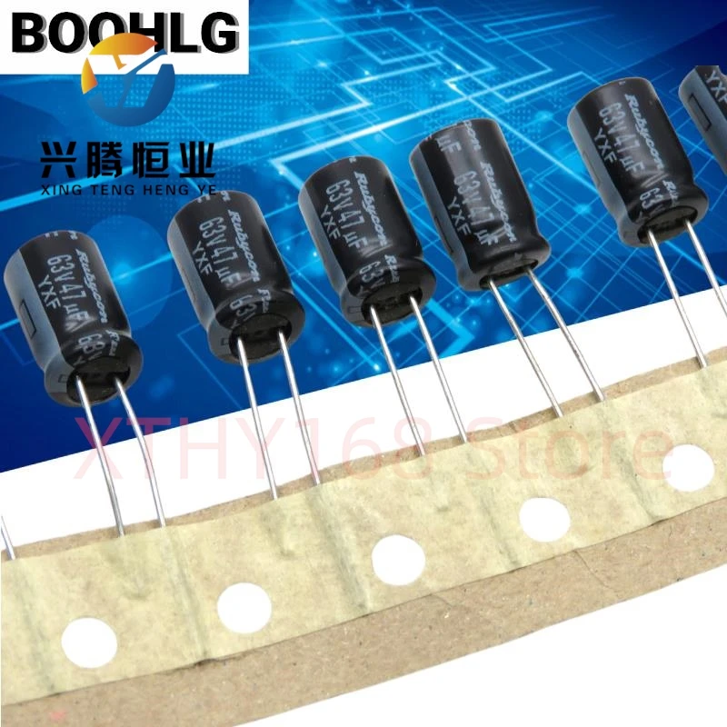 10PCS 47UF 63V ruby ??RUBYCON capacitor 63V 47UF 8X12 YXF high frequency low resistance