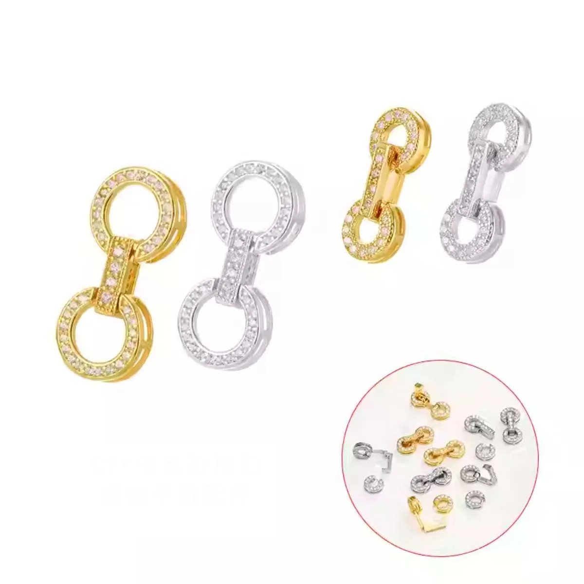 Copper Pearl Buckle Connection Buckle Accessories Connector for DIY Necklaces Bracelet Jewelry Making Crafts  ﻿