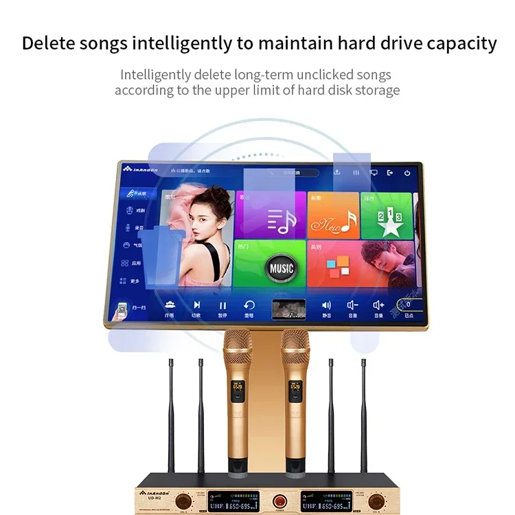 Android Touch Screen Self-service Karaoke Vending Machine with Wireless Microphone for Public Place KTV Singing