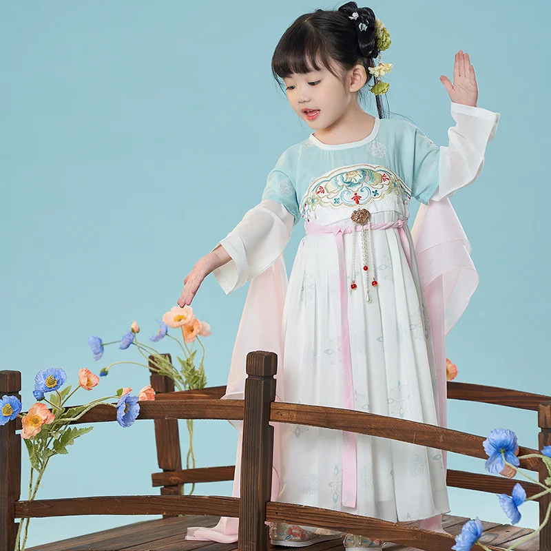 New style children's skirt, girls' Han clothes, ancient clothes, super fairy Ru skirt, ancient style, children's improved long