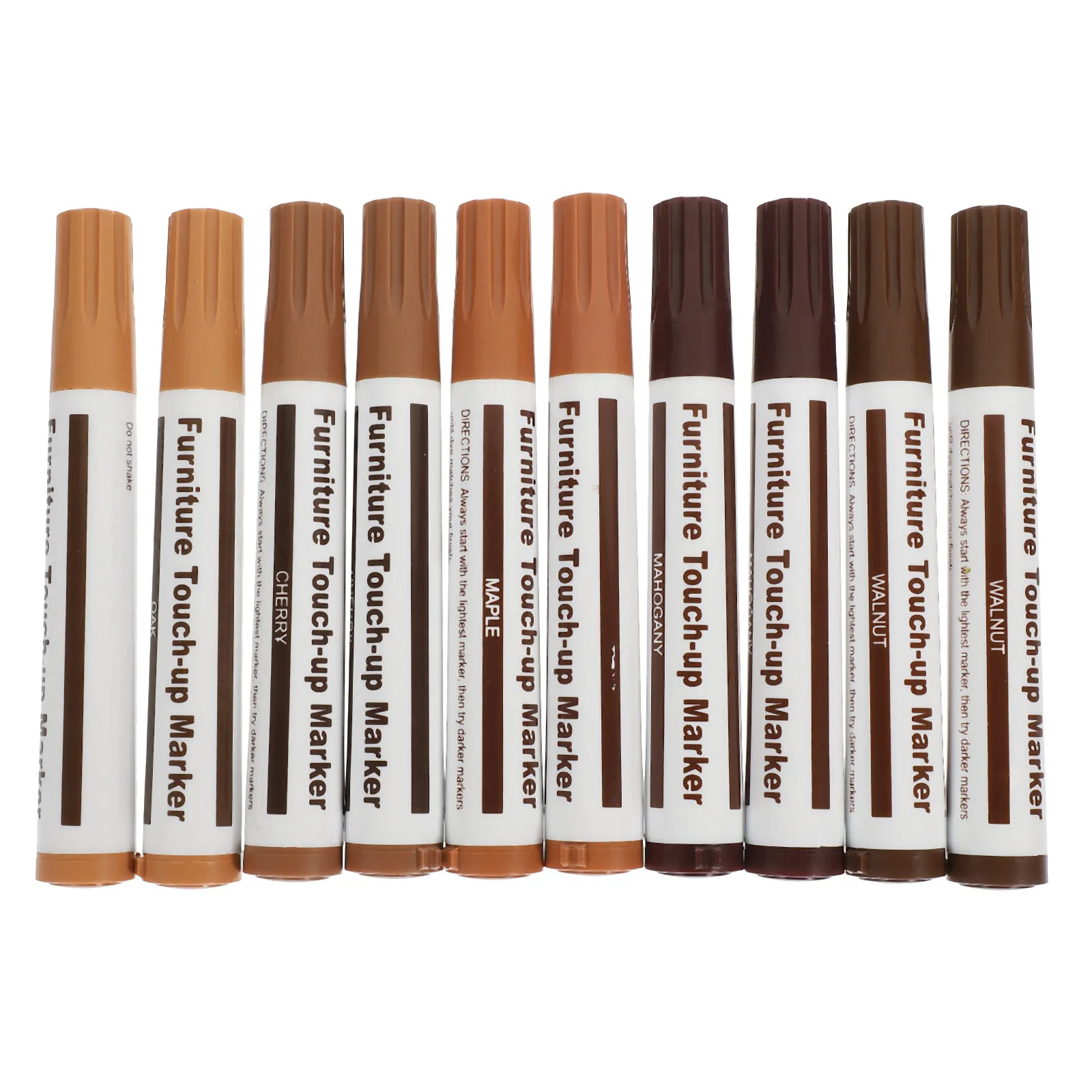 

10Pcs Furniture Touch-Up Markers Wood Scratch Repair Paint Pens Waterproof Fade-Resistant Strong Coverage for Metal Glass