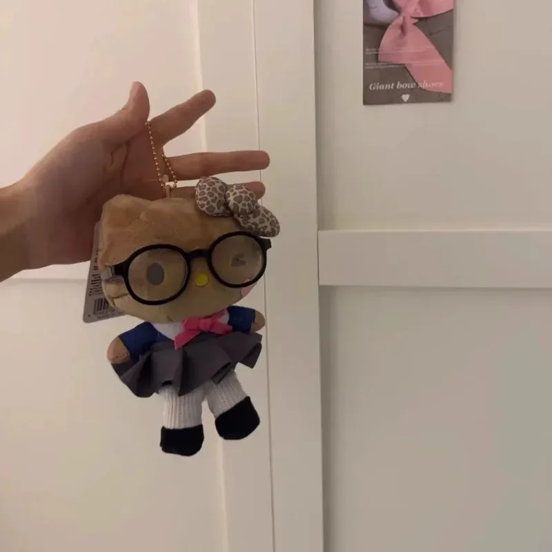 Kawaii Sanrio Hello Kitty Jk Uniform Schattig Meisje Bril Prachtige Tas Hanger Leuke Kt Kat Meisje Kinderen Cartoon Decor Meisjes Speelgoed