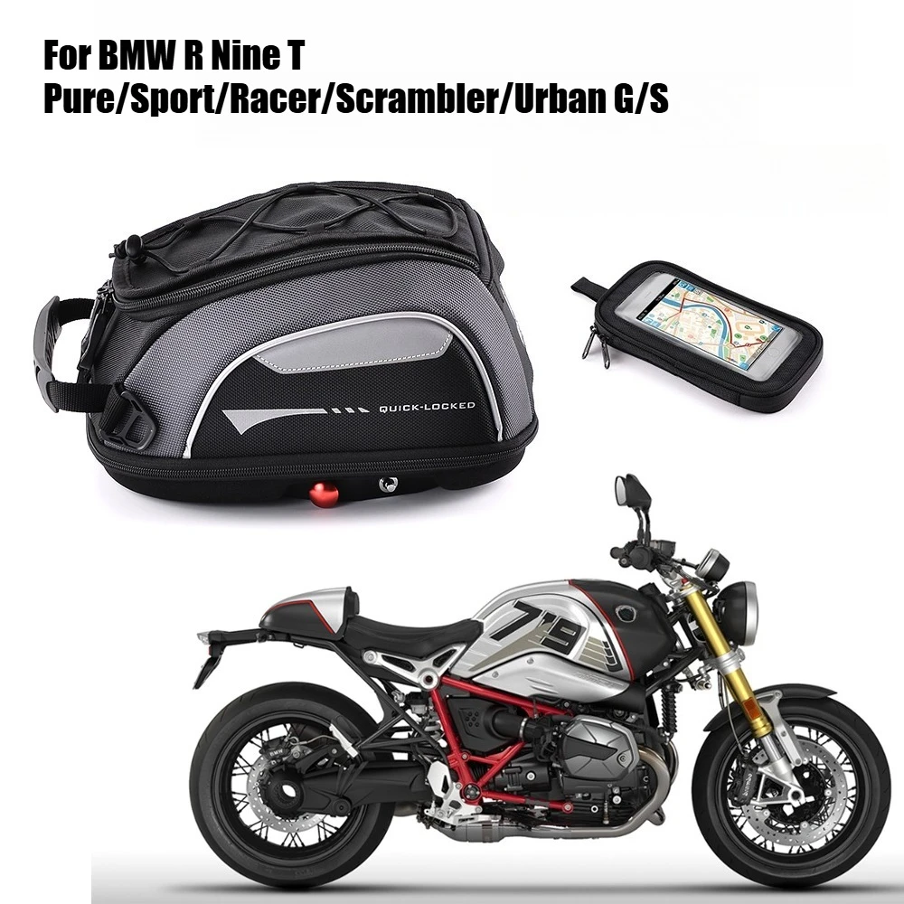 Tank Bag for BMW R NineT Pure Sport Urban Racer Scrambler Rotation Locked  Anti Theft Fuel Luggage Carrie Top Case Waterproof