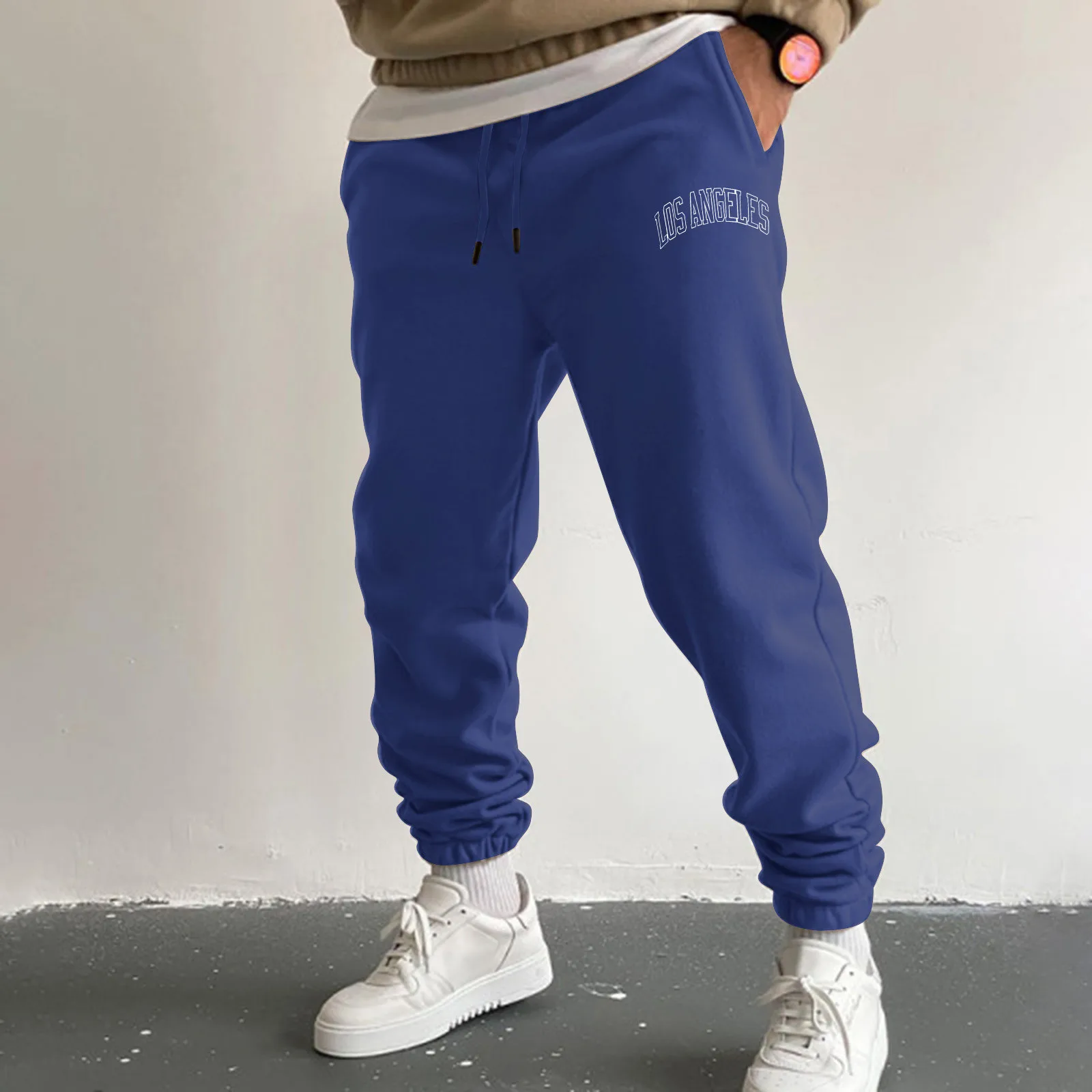 Newest Mens Knitted Sweat Joggers Elastic Waist Jogging Pants Men Sport Long Fitness Sportswear Trousers Plus Size Sweatpants