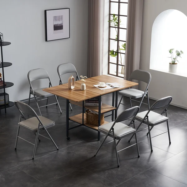 6pcs Stool Backrest Chair Household Folding Chair Portable Computer Chair Training Conference Chair Dining Dormitory Office