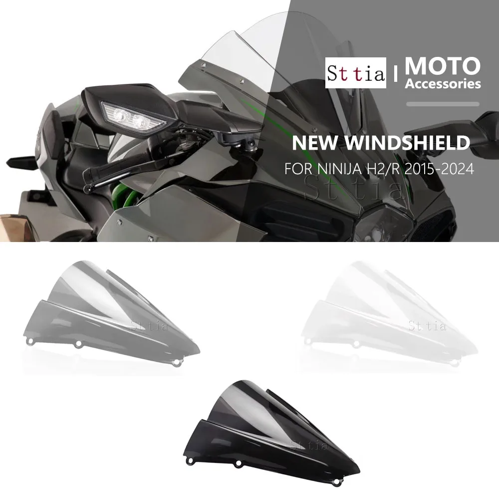 

Pare-brise de moto pour For Kawasaki Ninja H2 H2R 2015 – 2024, couvercle de pare-brise, accessoires de moto, déflecteurs de vent