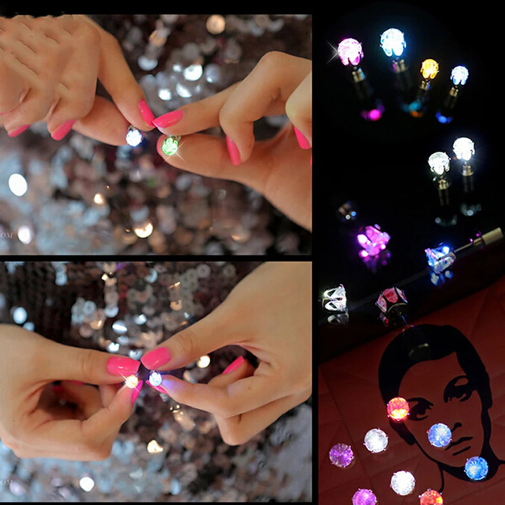 

7pcs LED Earrings Studs Light Up Glowing Flashing Stainless Party Fun Concert Accessories