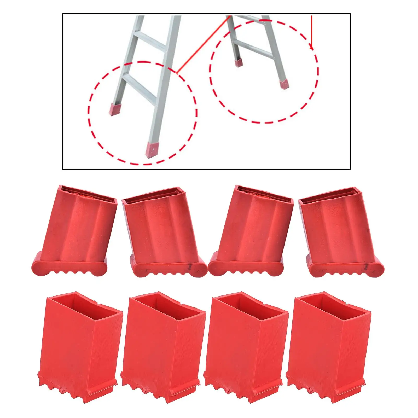 4 Pieces Ladder Feet Covers Durable Suitable for Most Ladders Anti Skid Rubber Steep Ladder Foot Pads Protects Your Floor