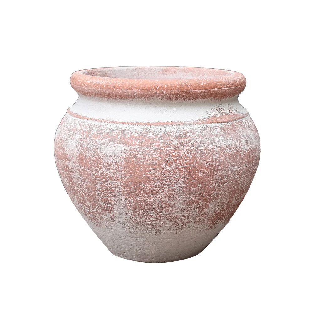 Ceramic clay flower pot traditional retro style can be customized size and color outdoor flower pot