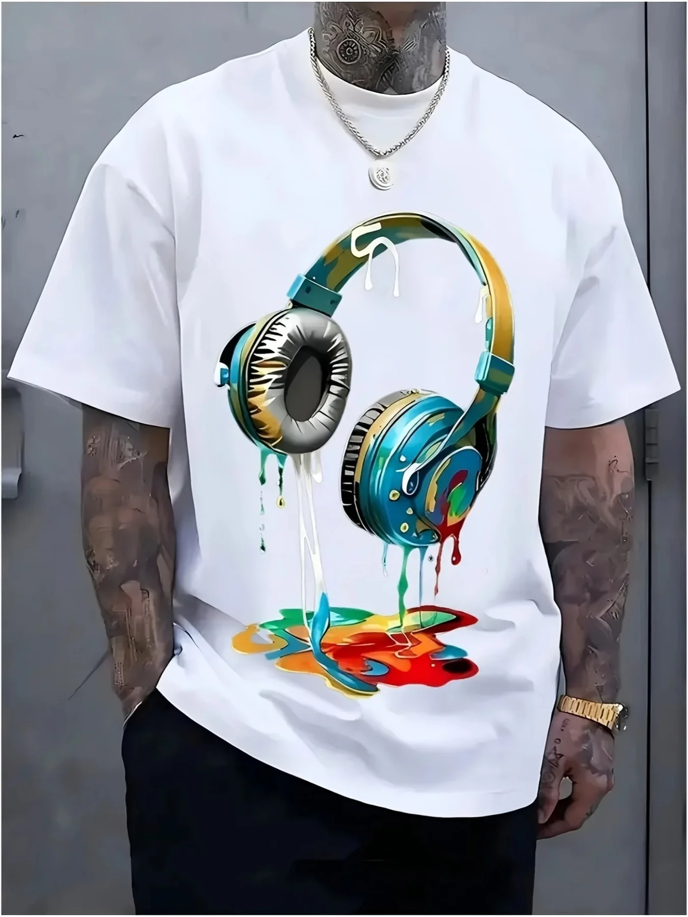 Herren Neues 100% Baumwoll-T-Shirt, Sommermode, 100% Baumwolle, Lässig, Hochwertig, Locker Sitzend, Kurzarm