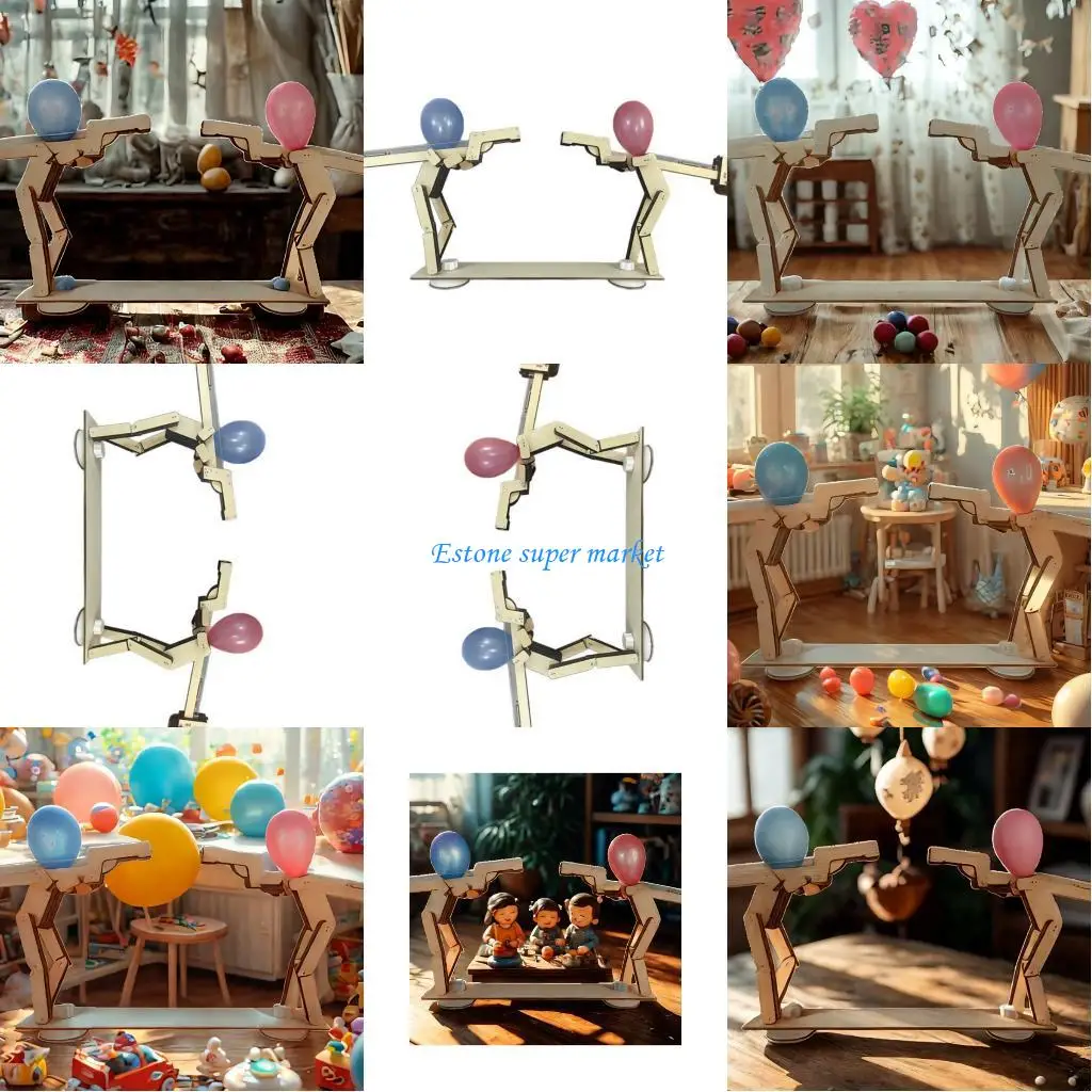 

090B Wooden Balloon Aiming Activity For Kids Interactive Skill Development Toy