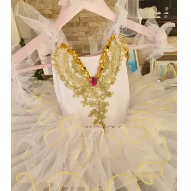 Mädchen-Ballett-Tutu-Kleid mit Puffärmeln, Kinder-Ballerina-Tanzkostüm, Prinzessinnenrock für Aufführungen, Geburtstagsgeschenk