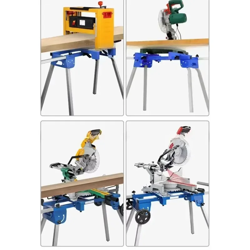 Portable Aluminum Miter Saw Stand Mobile Woodworking Workbench with Wheels for Cutting Model MS100 Heavy Foldable