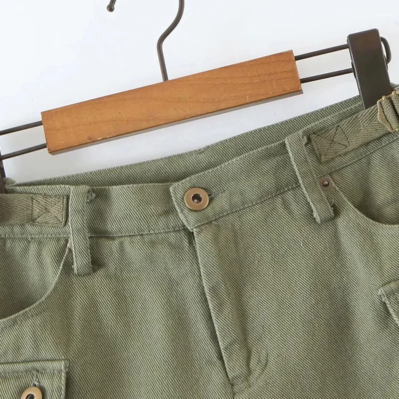 KUCLUT Y2K Gonne di jeans vintage per le donne Vita alta Coreano Tasca sottile Gonne cargo Donna Streetwear Solid Chic Minigonne