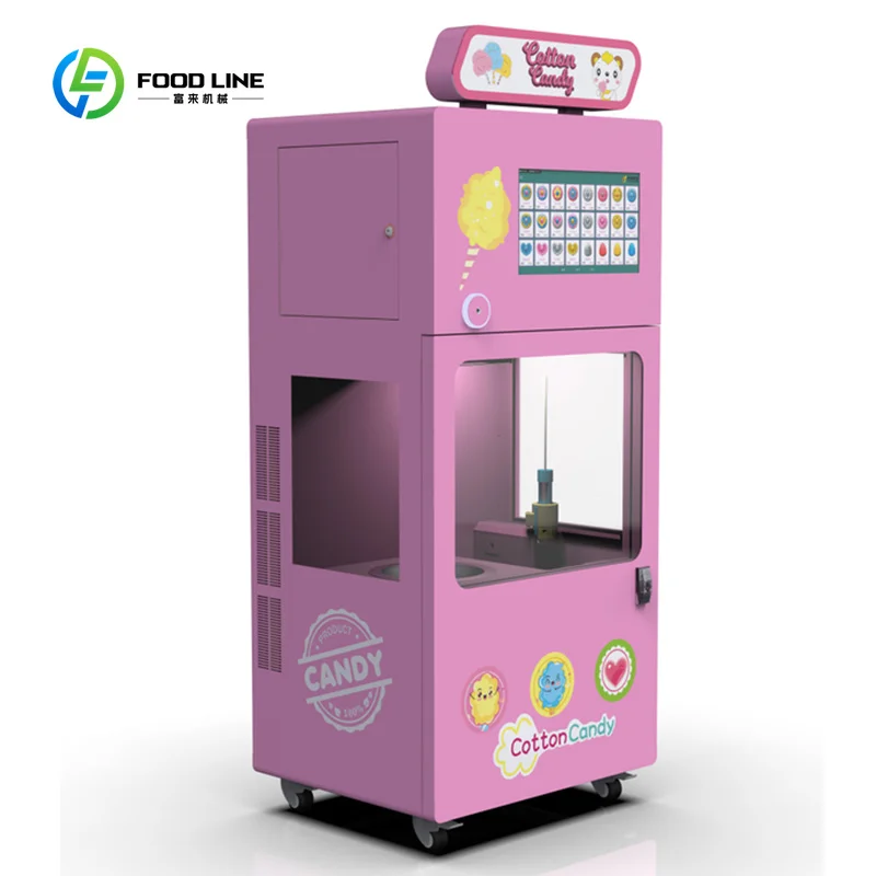 Customized Best Selling Cotton Candy Machine Supplier Commercial Coin and Credit Card Cotton Candy Machine Vending Machine