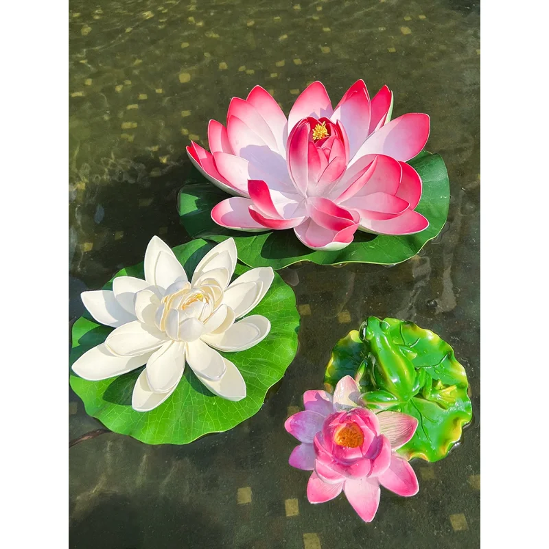 Fish pond landscaping, courtyard decoration ornaments, creative simulation lotus flower, round vat, flower pot