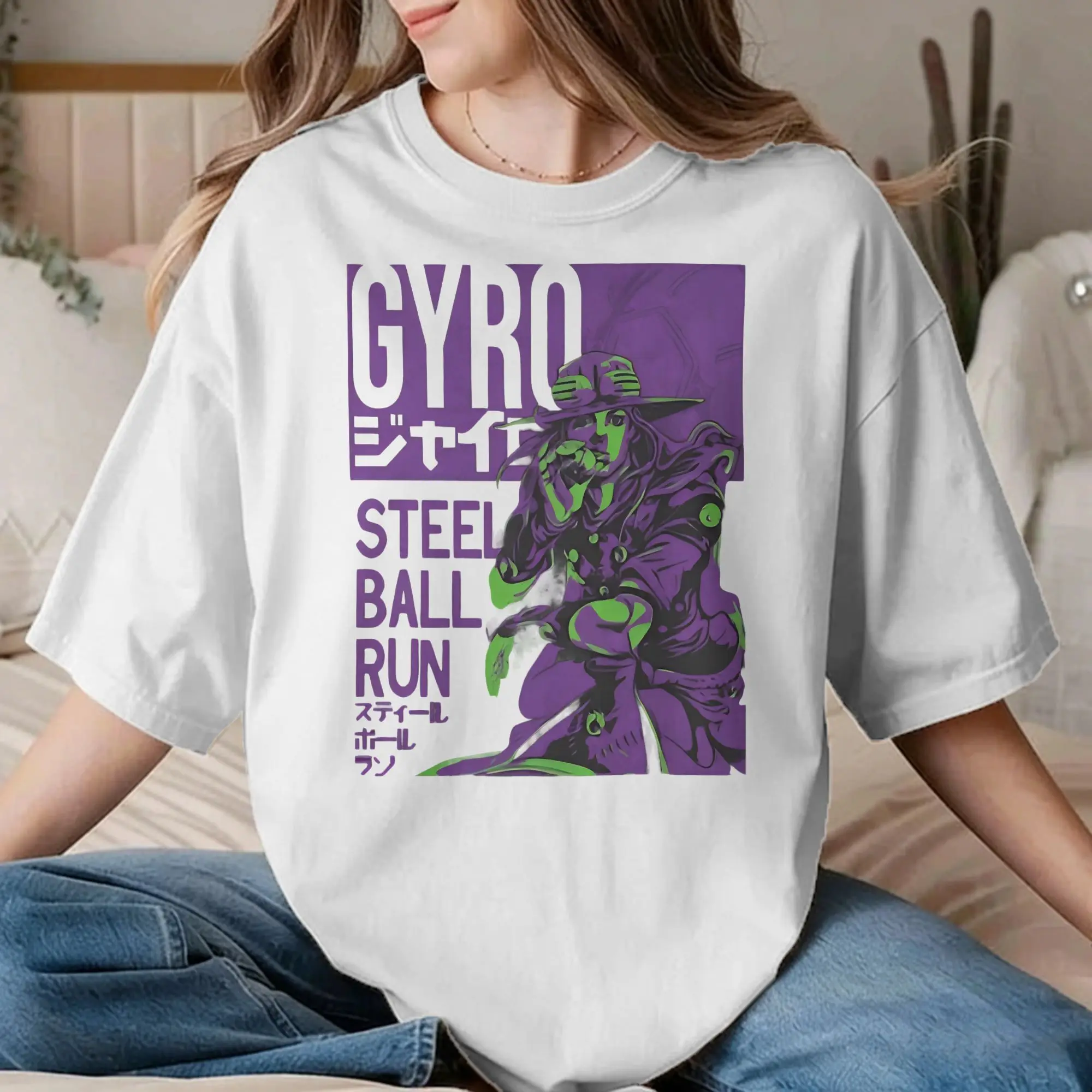 Gyro Zeppeli T Shirt Men Women 100% Cotton Casual T-Shirts Crew Neck JoJos Anime  Tees Short Sleeve Clothing Plus Size