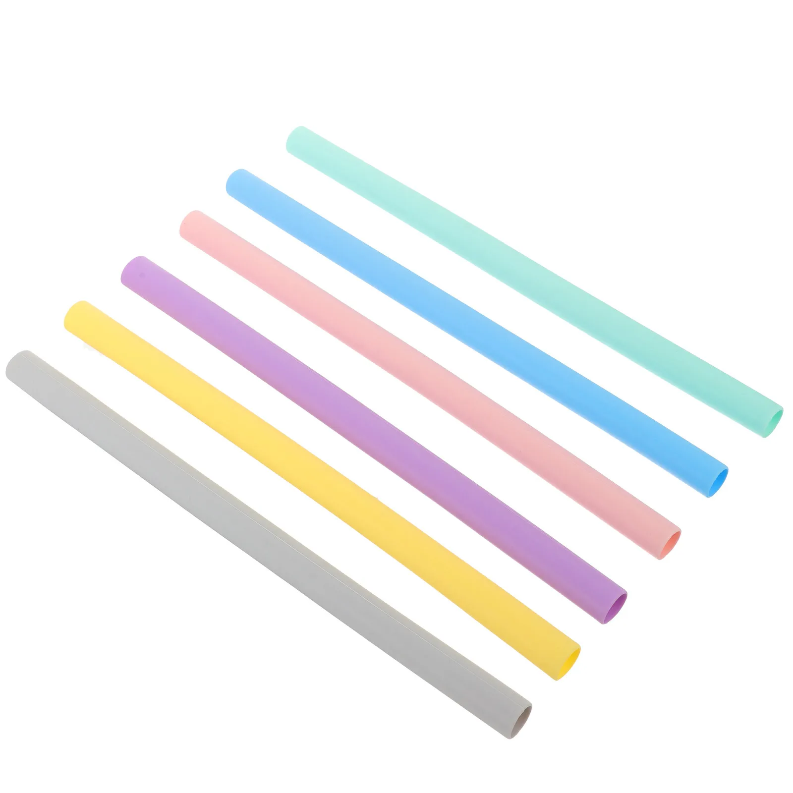 

6Pcs Foldable Silicone Milk Tea Straws Reusable Flexible Bpa-Free Dishwasher Safe for Hot Cold Drinks Smoothies Juices Tumblers