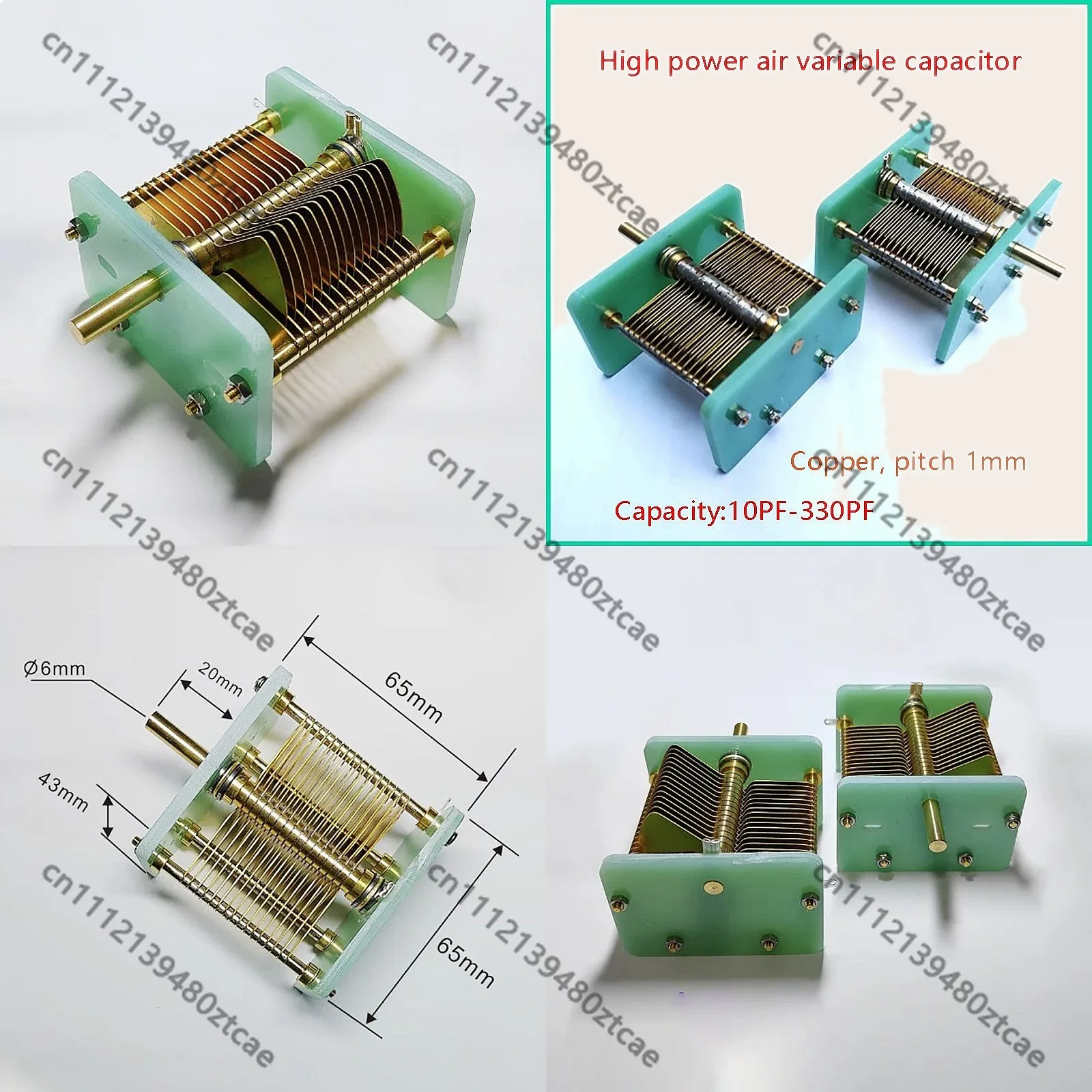 Semi Handmade Air-Adjusted Capacitor Variable 10-330PF High Power