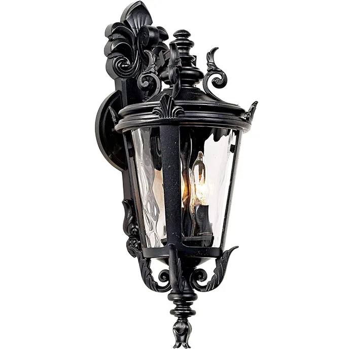 

Casa Marseille European Outdoor Hanging Wall Light Fixture Textured Black for Exterior House Porch Patio