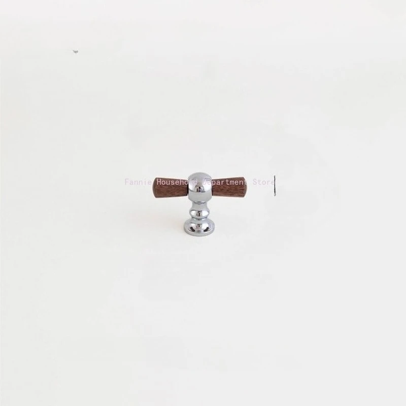 Black Walnut with Brass Kitchen Cabinet Handles Bedroom Wardrobe Pulls Bright Silver Gold T Bar Knobs Wooden Furniture Hardware
