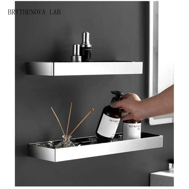 Stainless Steel Chrome Bathroom Shelves Toilet Storage Holder Wall Kitchen Shelf Bathroom Accessories Shower Storage Rack