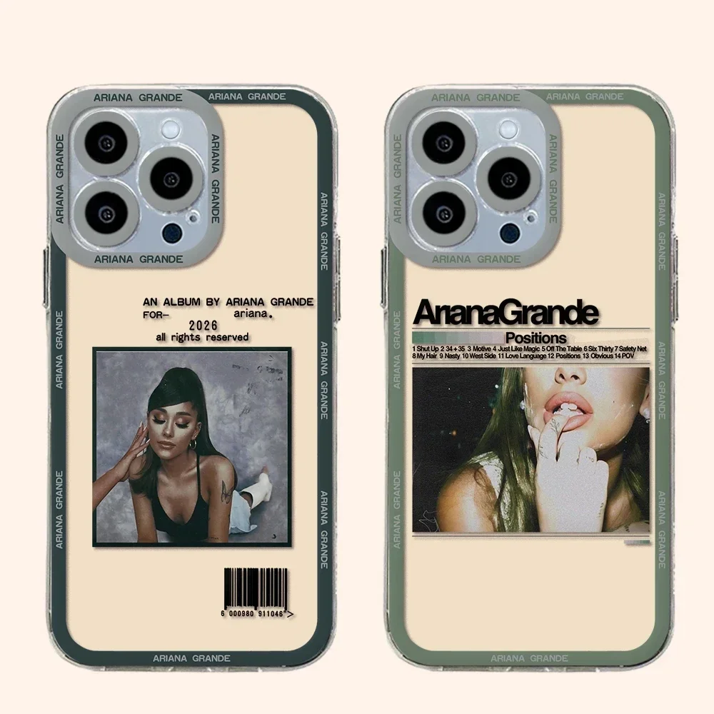 Singer Ariana Grande Phone Case For iPhone 17 16 15 11 12 14 13 Pro Max Mini X XS XR 7 Plus 16E Air Shockproof Silicone Cover