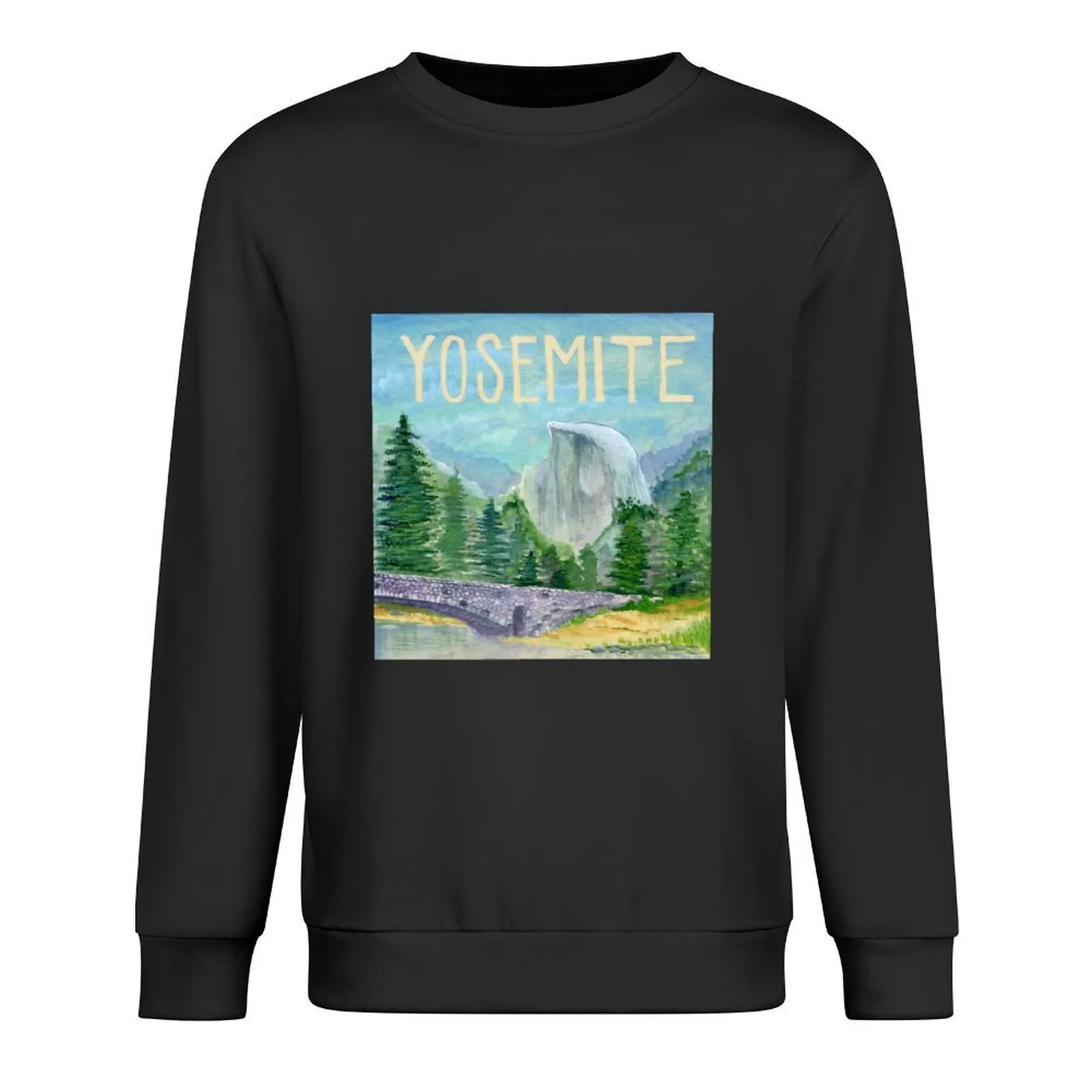 

Yosemite Watercolor on Wood Block Pullover men wear men clothes men's clothing winter clothes sweatshirts men