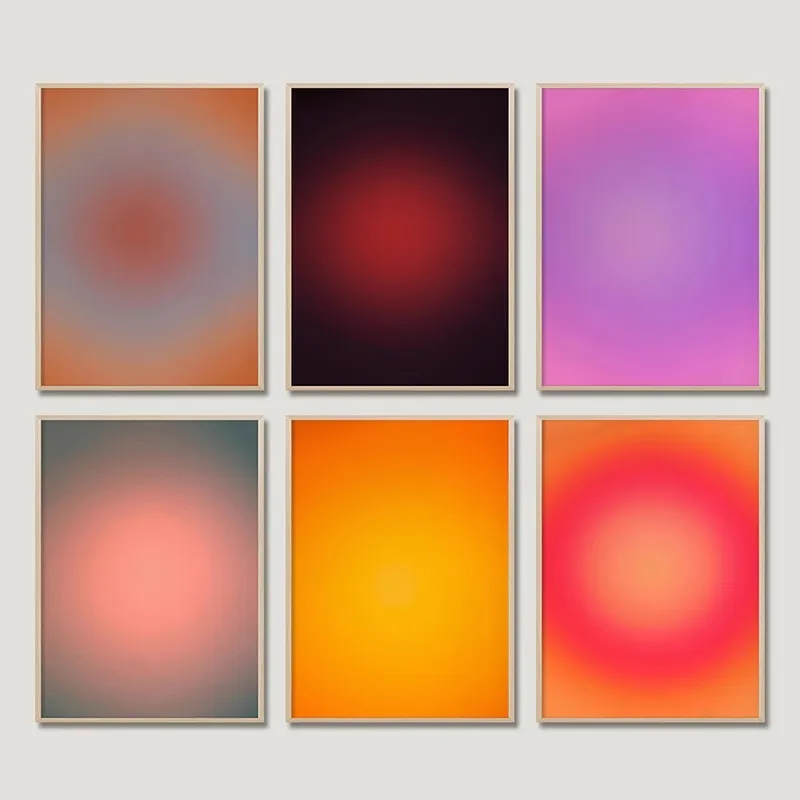 2026 Gradient Aura Wall Art Print Affirmation Poster Gradient Artwork Canvas Painting Aesthetics Wall Art Decoration Pictures