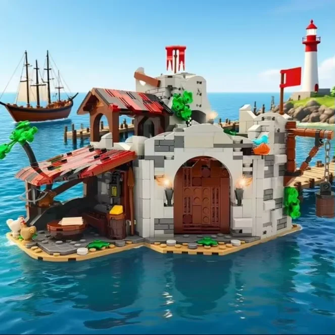 Expert creativo MOC Wolfpack Den, juegos de edificios, casa Medieval, bloques de construcción, rompecabezas DIY, juguetes de ensamblaje, regalo para niños y adultos