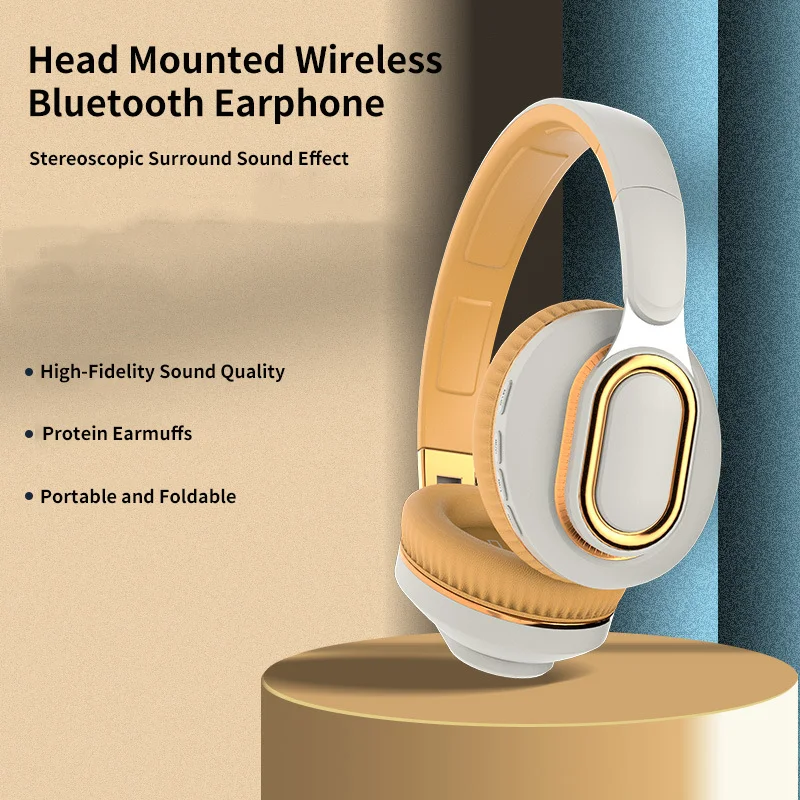 

Head Mounted Bluetooth Earphone Rechargeable Spport Wired TF Card Long Battery Life HiFi Sound Effect Listen Music Play Game