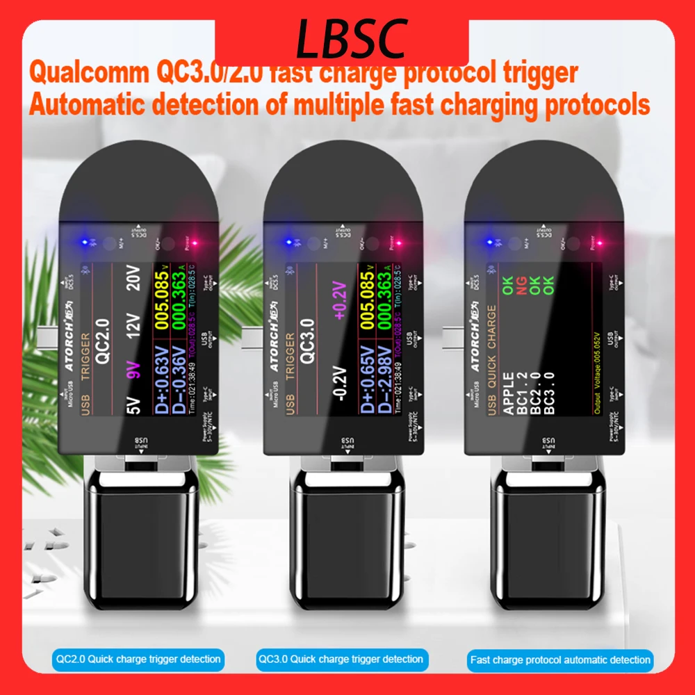 Probador USB tipo C UD24 DC5.5, voltímetro digital de 2,4 pulgadas, amperímetro, detector de voltaje de Banco de energía, medio